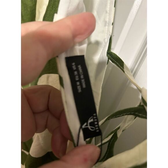 Anewsta Women's Floral Backless Midi Dress Green V-Neck Summer Casual - Picture 6 of 9